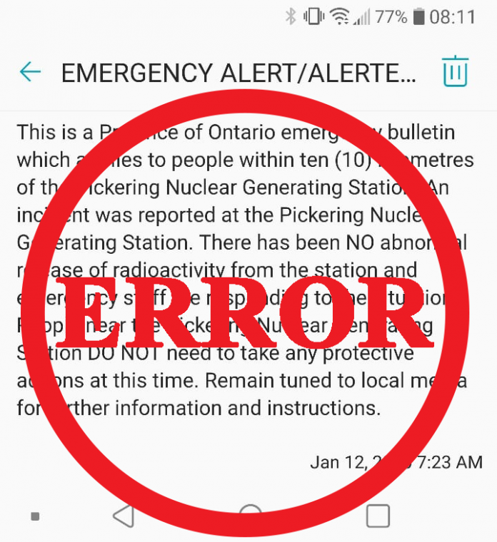 Emergency alert sent by error (c) NewsRu.Ca