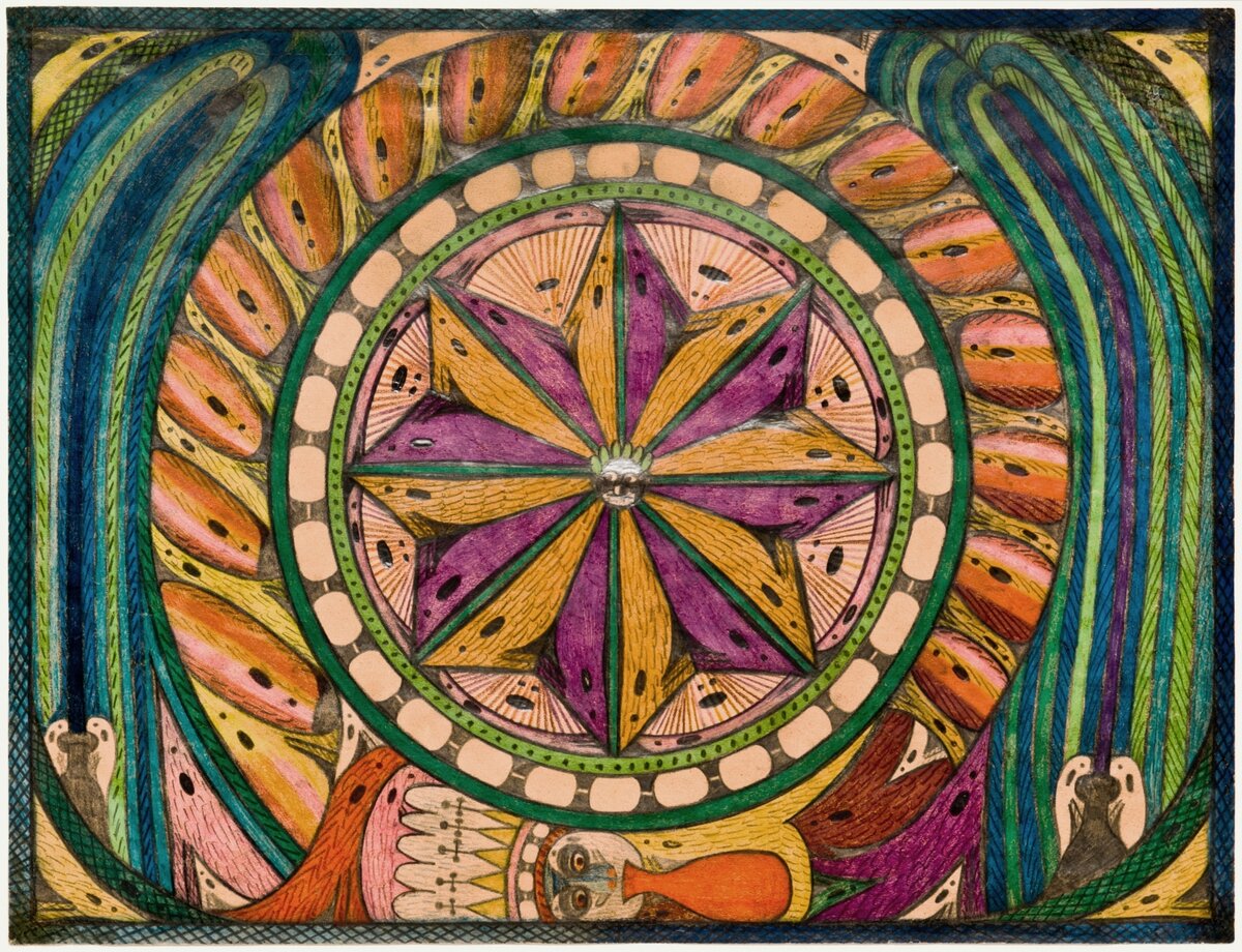 Картина Адольфа Вёльфли "Бенгальский огонь" (1926) outsiderartfair.com