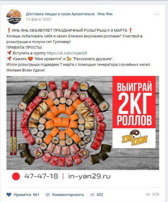 репостов было около 600,потрачено на конкурс около 4 тысяч