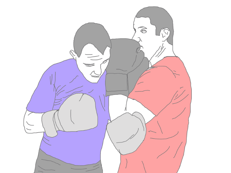 Данная иллюстрация демонстирует нам удар по селезенке, но с таким же успехом этот приём можно выполнять пробивая печень. 