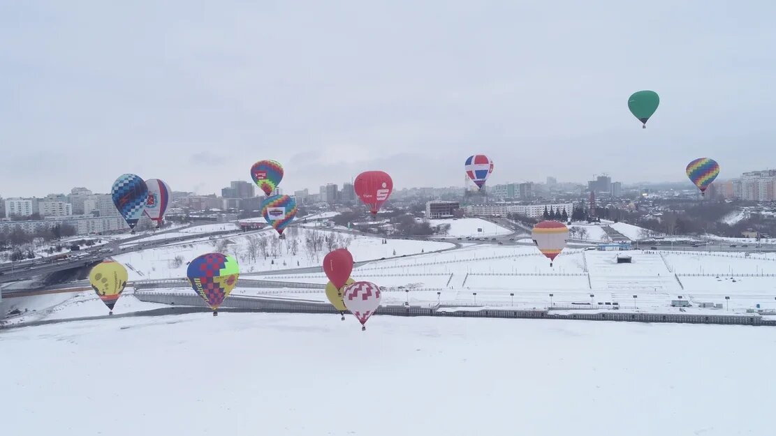 Полет над Уфой. Старт в районе Солнечный пляж