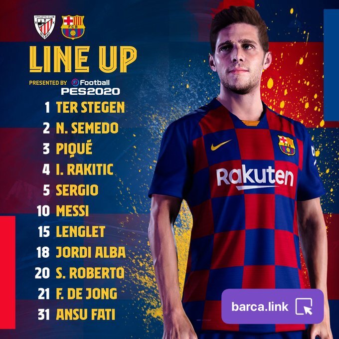 Состав Барсы из 1️⃣1️⃣ на четвертьфинальный матч Кубка Испании против Атлетика 