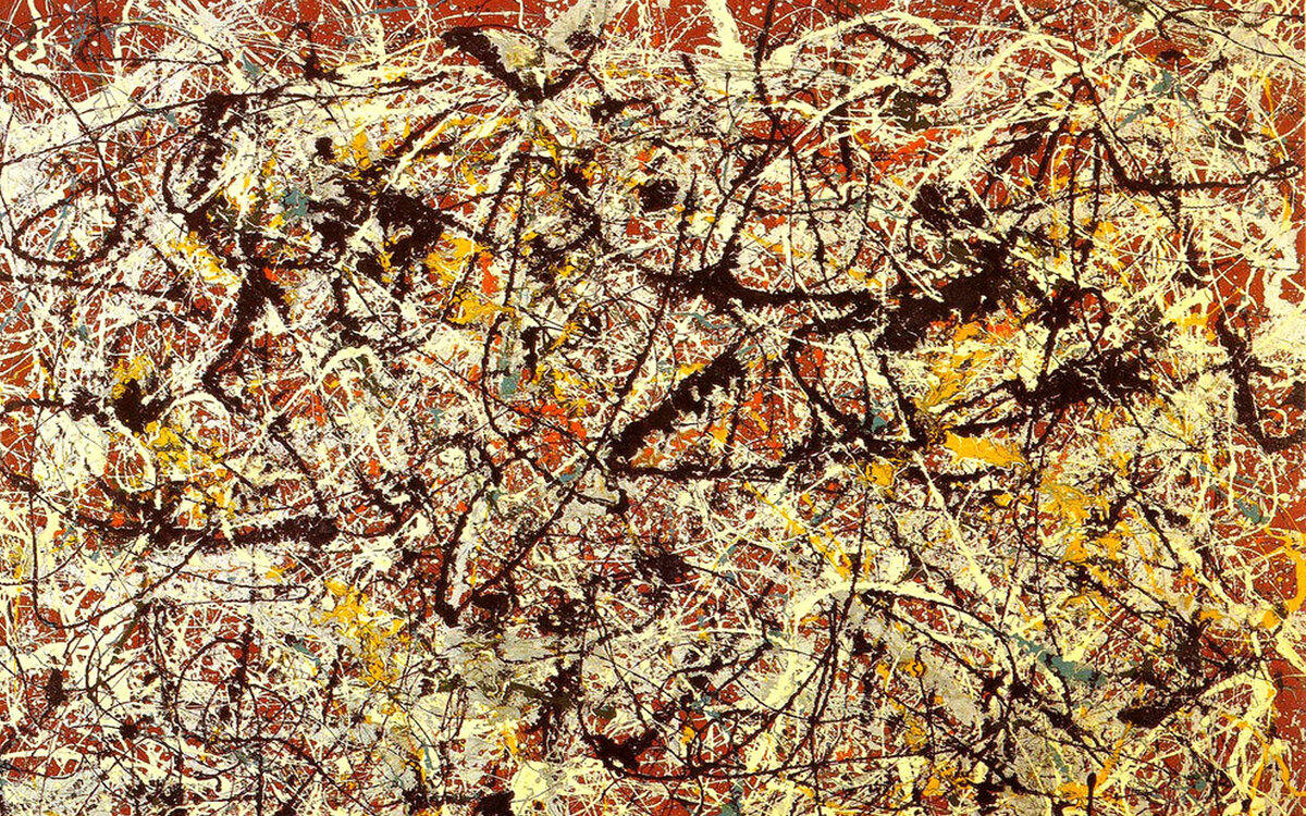 Картина Д. Поллока "Фреска на красной индийской земле"
