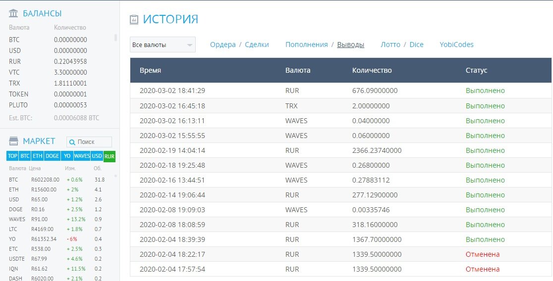 Вывод с Yobit на Web Money / Деньги на аирдропах