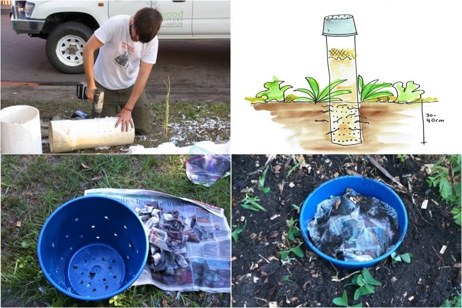 червячные домики можно сделать из водопроводных труб или ведер