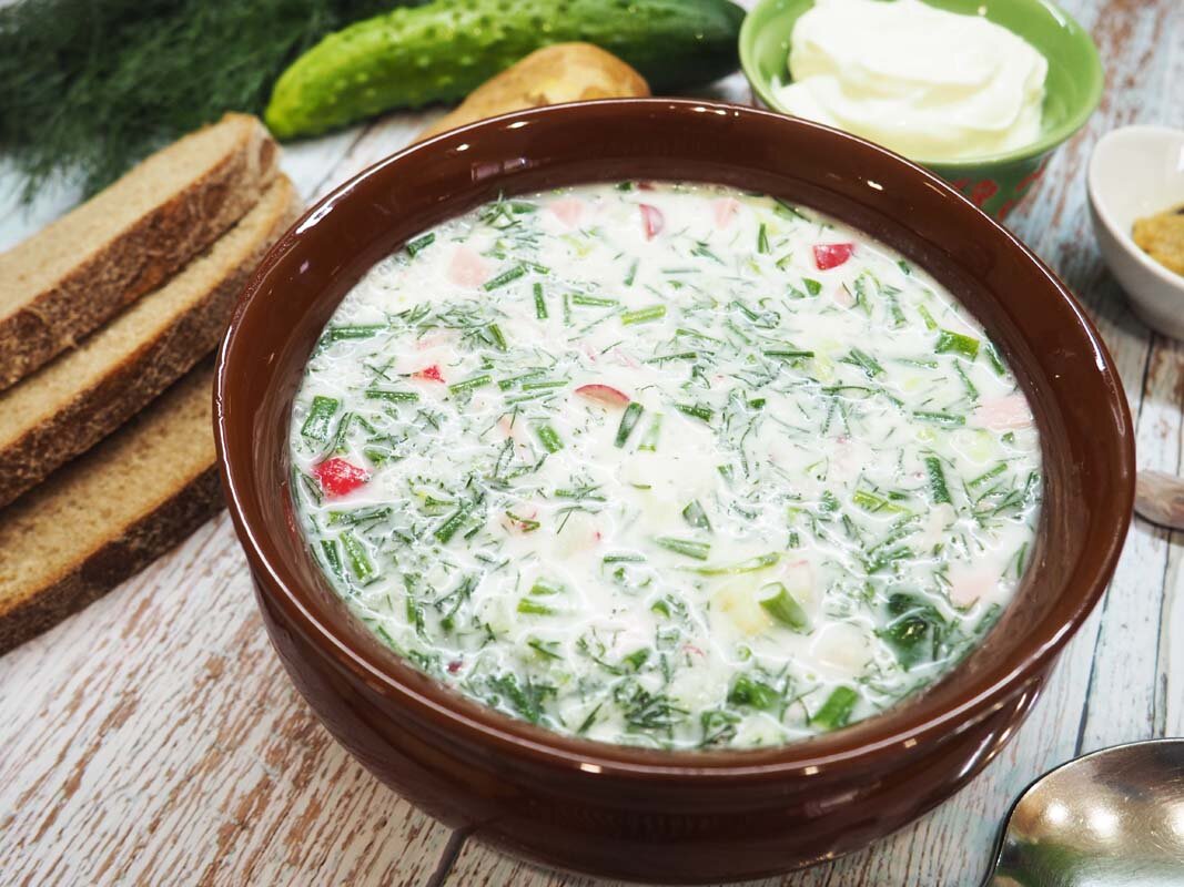 Подача окрошки