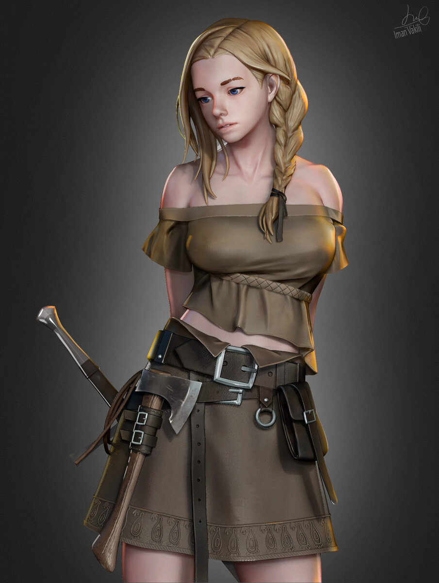 Хоть я и девочка, топорик всегда с собой. Фото с сайта cgsociety.org