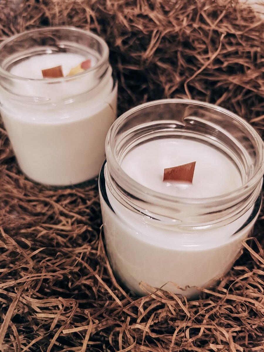 Свеча ручной работы с деревянным фитилем Home Armonia 