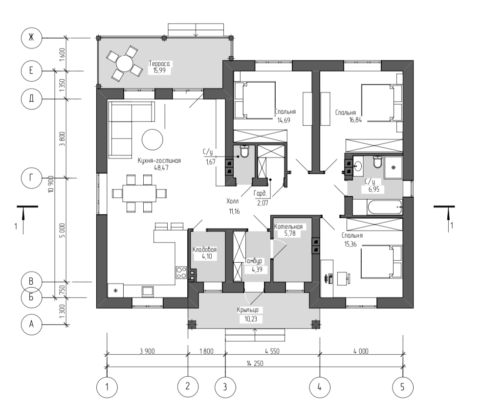 Площадь объекта 160 квадратных метров
