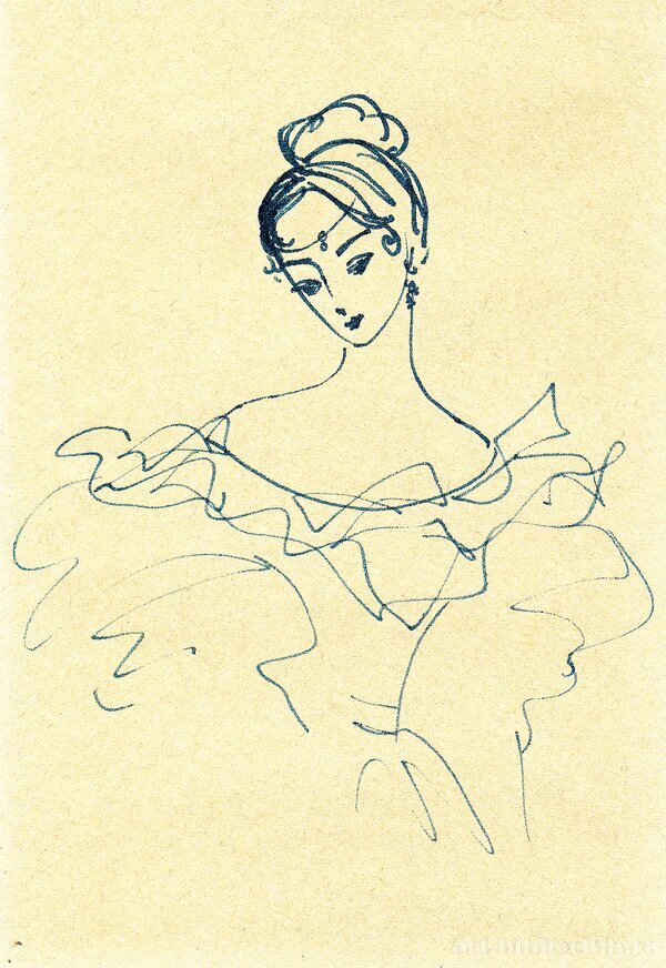 Надя Рушева, портрет Н. Н. Пушкиной