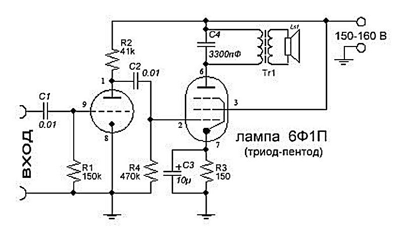 Простой усилитель звука на лампе 6Ф1П | Записки крутилкина | Дзен