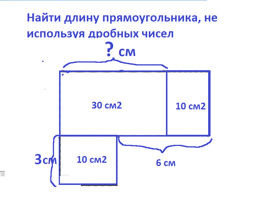 Длина прямоугольника 40 см