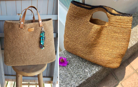 Сумка-тоут и сумка с вязаными ручками