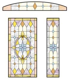 Эскиз витражей в дверь.