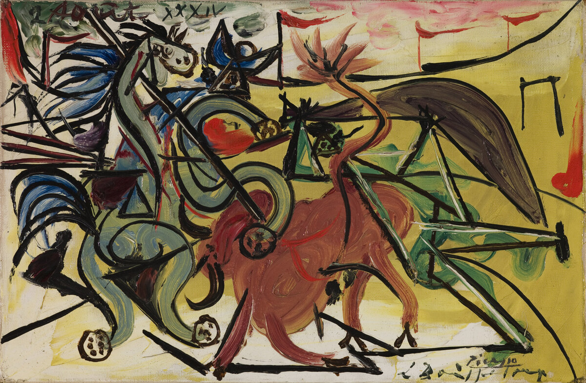 Pablo Picasso "Corrida" (1934) - oil on canvas - 27.3 x 41.3 cm - St. Louis Museum of Art, St. Louis, Missouri, USA