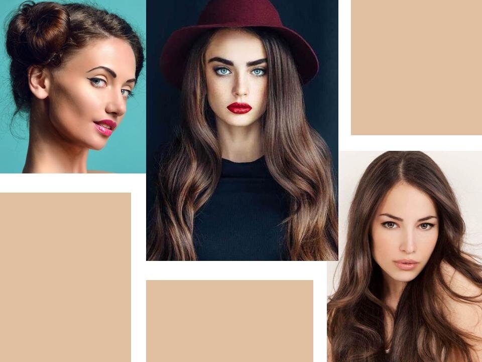 Каштановые цвета волос