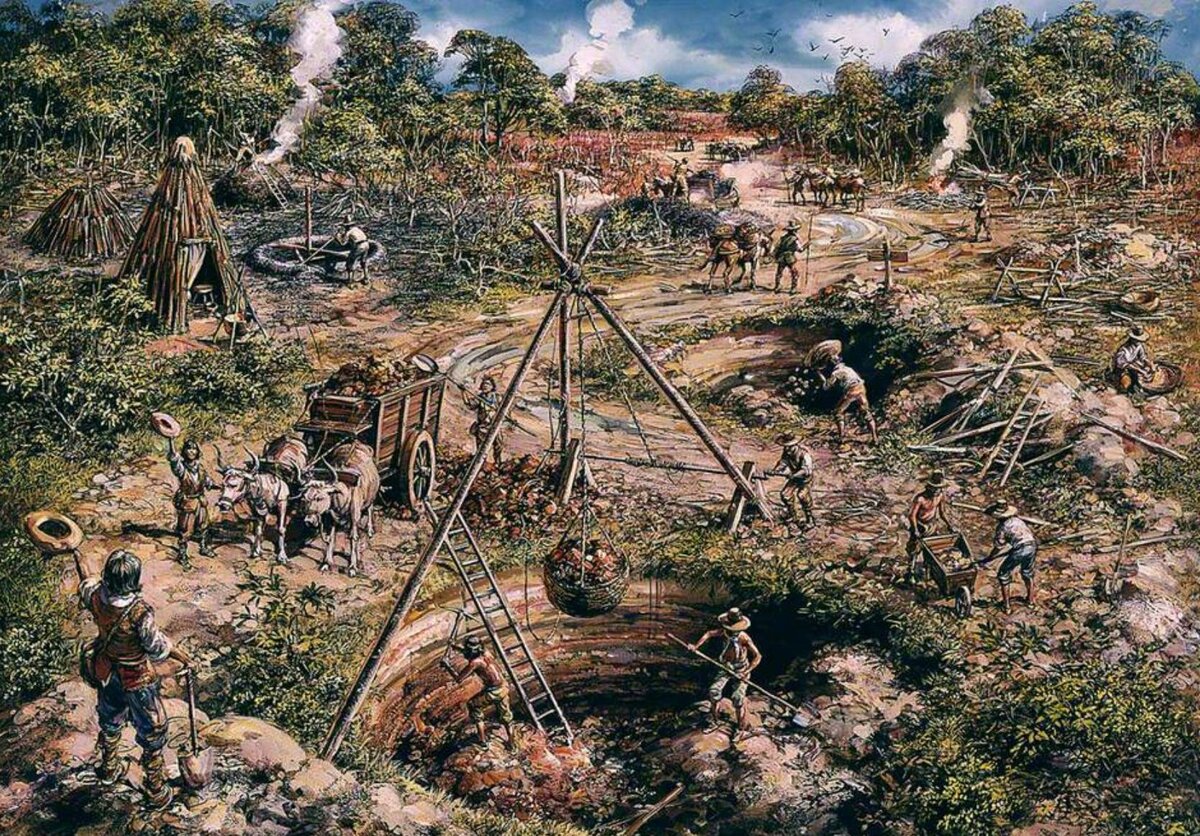 Добыча руды в Средние века (Источник: https://www.newcomen.com/activity/history-of-wealden-iron/)