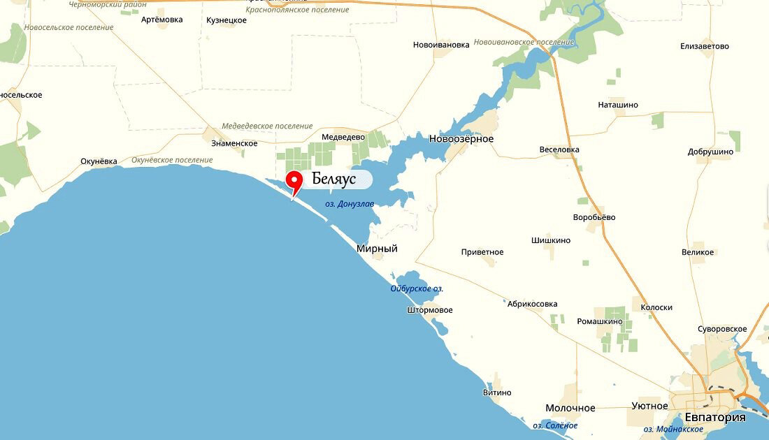 Коса Беляус на карте