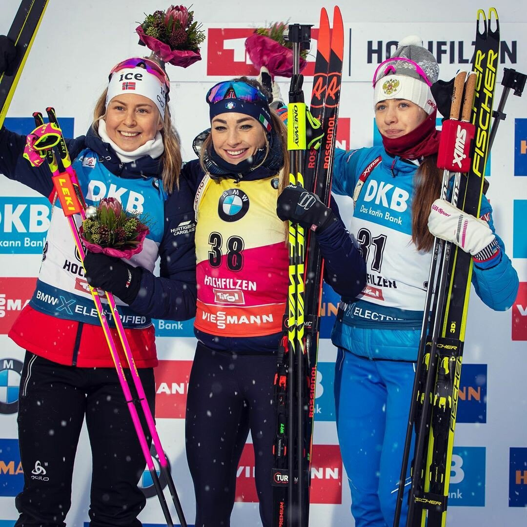 Ингрид Тандервольд, Доротея Вирер и Светлана Миронова. Фото - biathlonworld.com