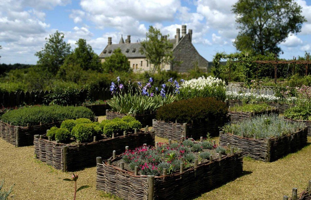 Плетеная изгородь на грядках