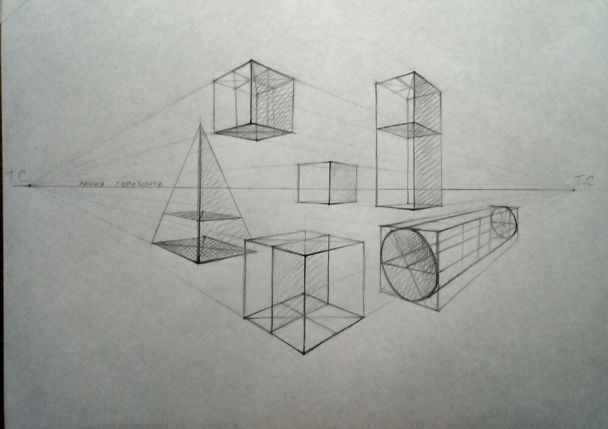 Перспектива в рисунке упражнения