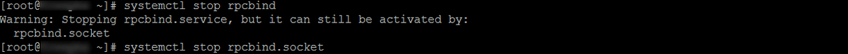 systemctl stop rpcbind