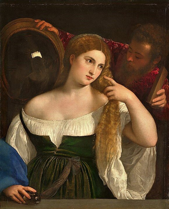 Тициан, "Женщина перед зеркалом", около 1515, холст, масло, Лувр, Париж