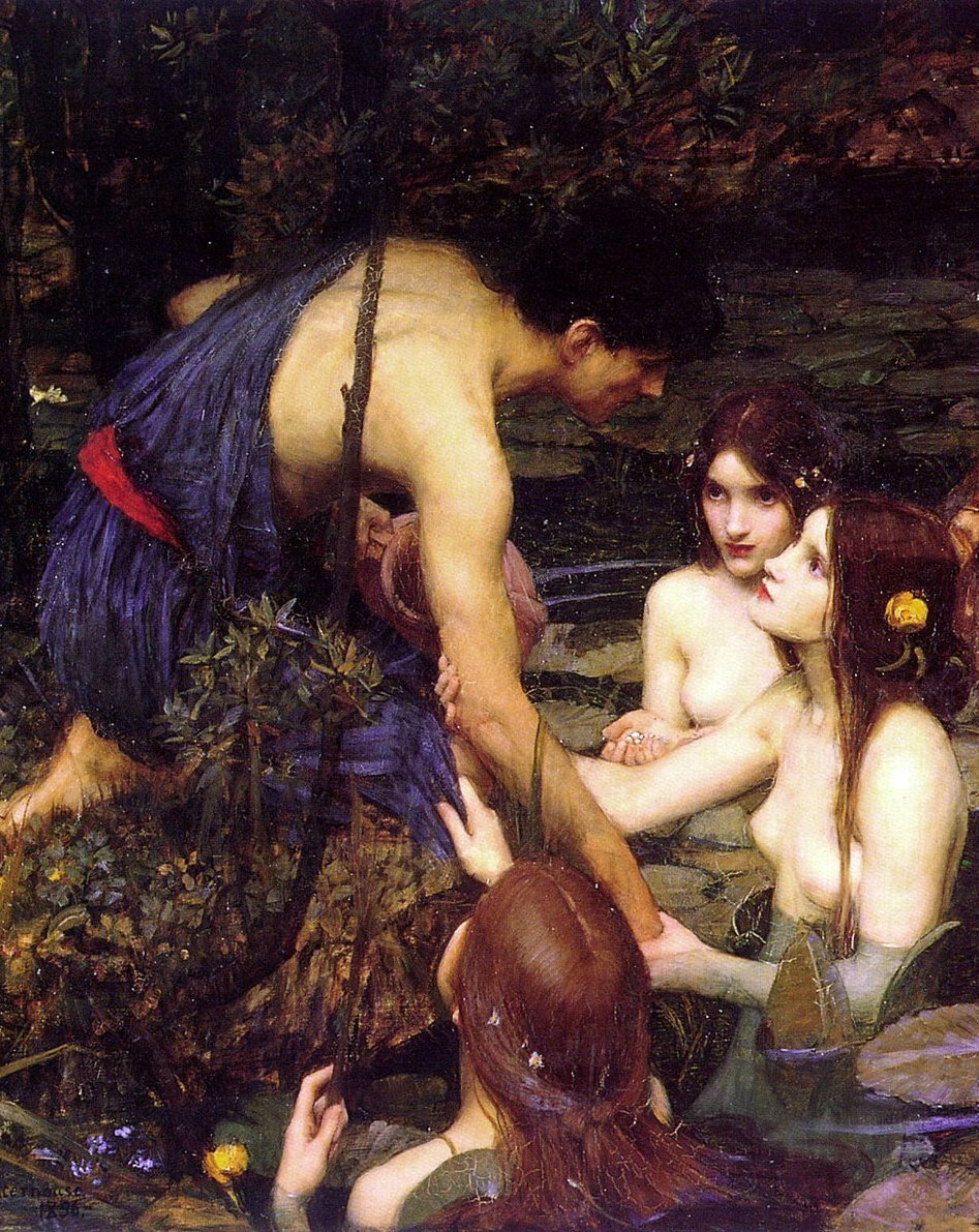 Гилас и нимфы. Джон Уильям Уотерхаус. Фрагмент. 1896 г. 