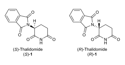 Справа лекарство R-талидомид, слева его зеркальное отражение, токсин S-талидомид
Etsuko Tokunaga et al. / Scientific Reports, 2018
