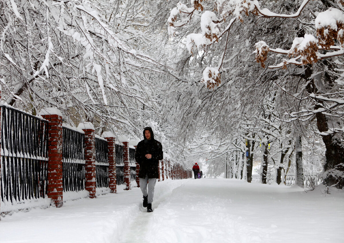 Снег бывает сильный. Наступила настоящая зима. В Калининград бывает снег.