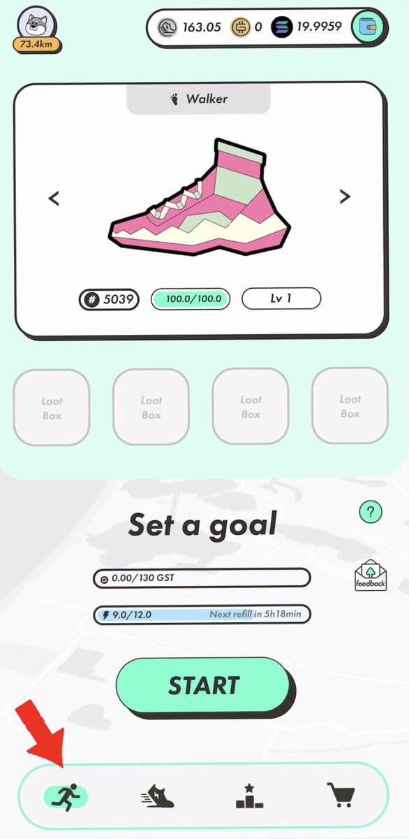 Раздел «Режим бега»