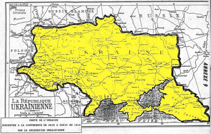 Карта Украинской Республики на 1919 год