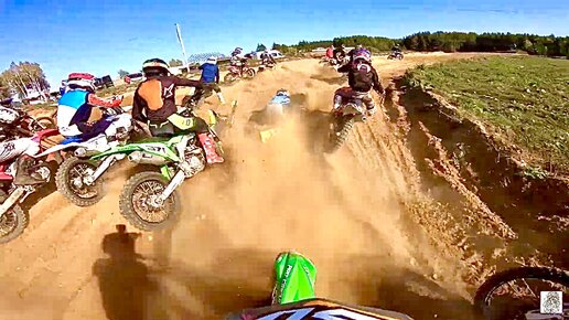 Завал // 50 человек на старте !!! Я уже не на КТМ еду / Мотокросс GoPro ONBOARD / Motocross .