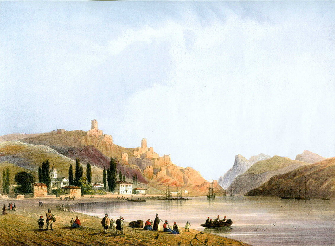 Карло Боссоли, Балаклава, середина 19 века (фрагмент картины) 
