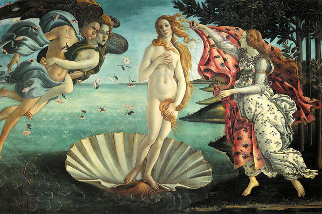 Иллюстрация с  artsandculture.google.com «Рождение Венеры» (Nascita di Venere) Сандро Боттичелли  