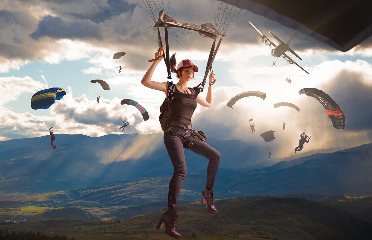 Начало матча - высадка с другими игроками