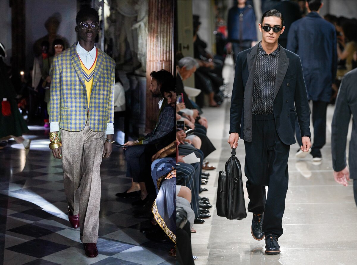 справа-налево: Gucci, Giorgio Armani