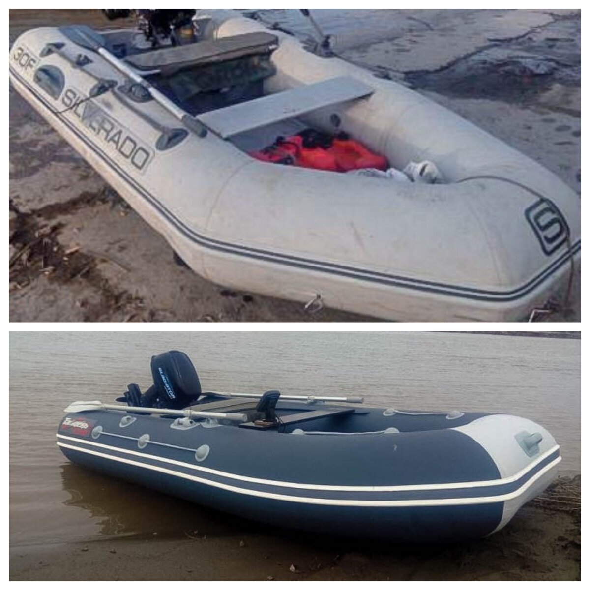  Вверху Silverado 30F. Внизу Таймень 3200. Фото автора.