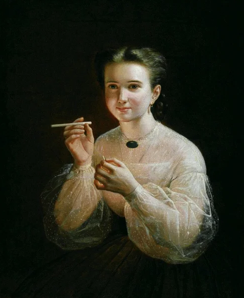 "Девушка с папиросой", 1830,  Екатеринбургский художественный музей