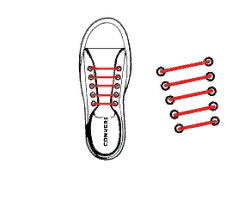 Виды шнуровки кроссовок с 6 дырками схема без бантика