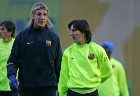 Лионель Месси и Макси Лопес. Фото взято с nevainfo.ru