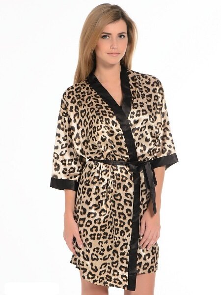Шёлковый халат леопардовой расцветки