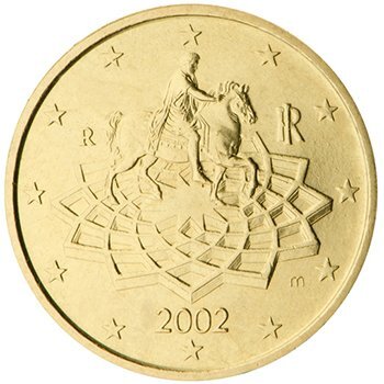 
50 центов 2002 года, Италия. Статуя императора Марка Аврелия на коне