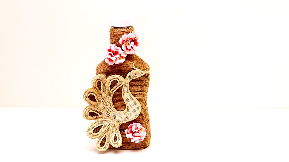 Декор бутылки с жарптицей