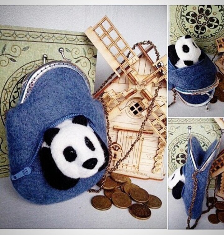 Валяный кошелек