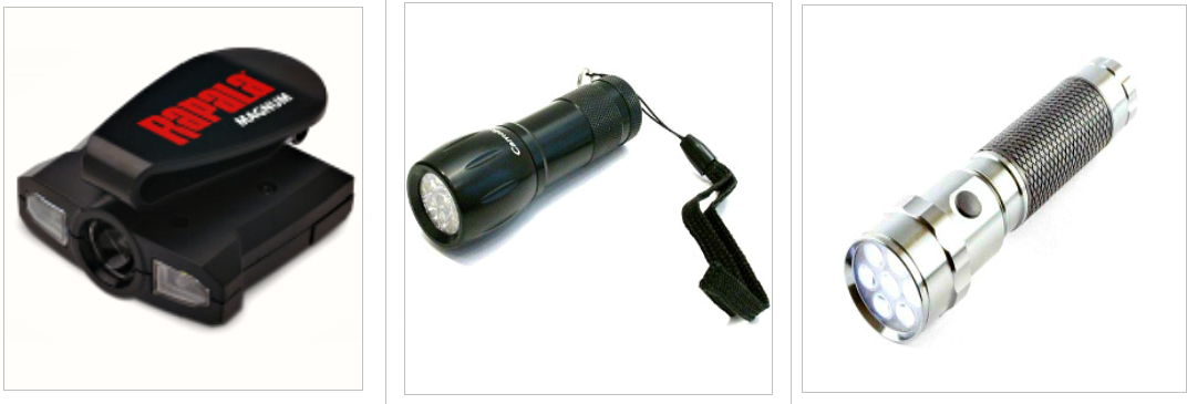 Фонари Rapala Fishermans Magnum, Camelion и Focus Ray (фото https://1marshrut.ru/)