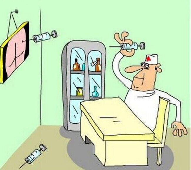 "Врач на удаленке", карикатура из архива нашего читателя.