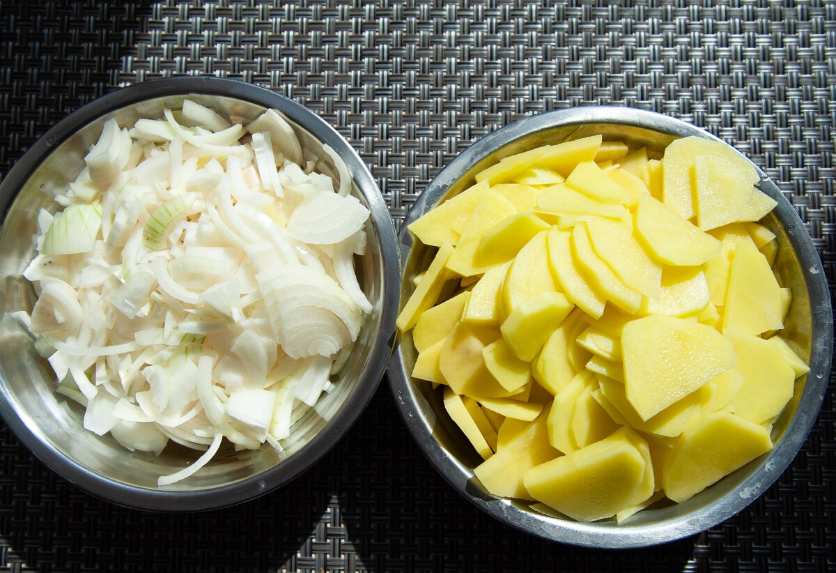  Лук и картошка для тортильи