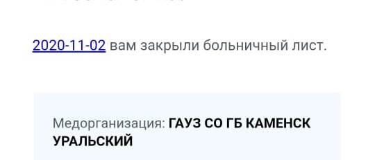 сообщение с сайта Госуслуги