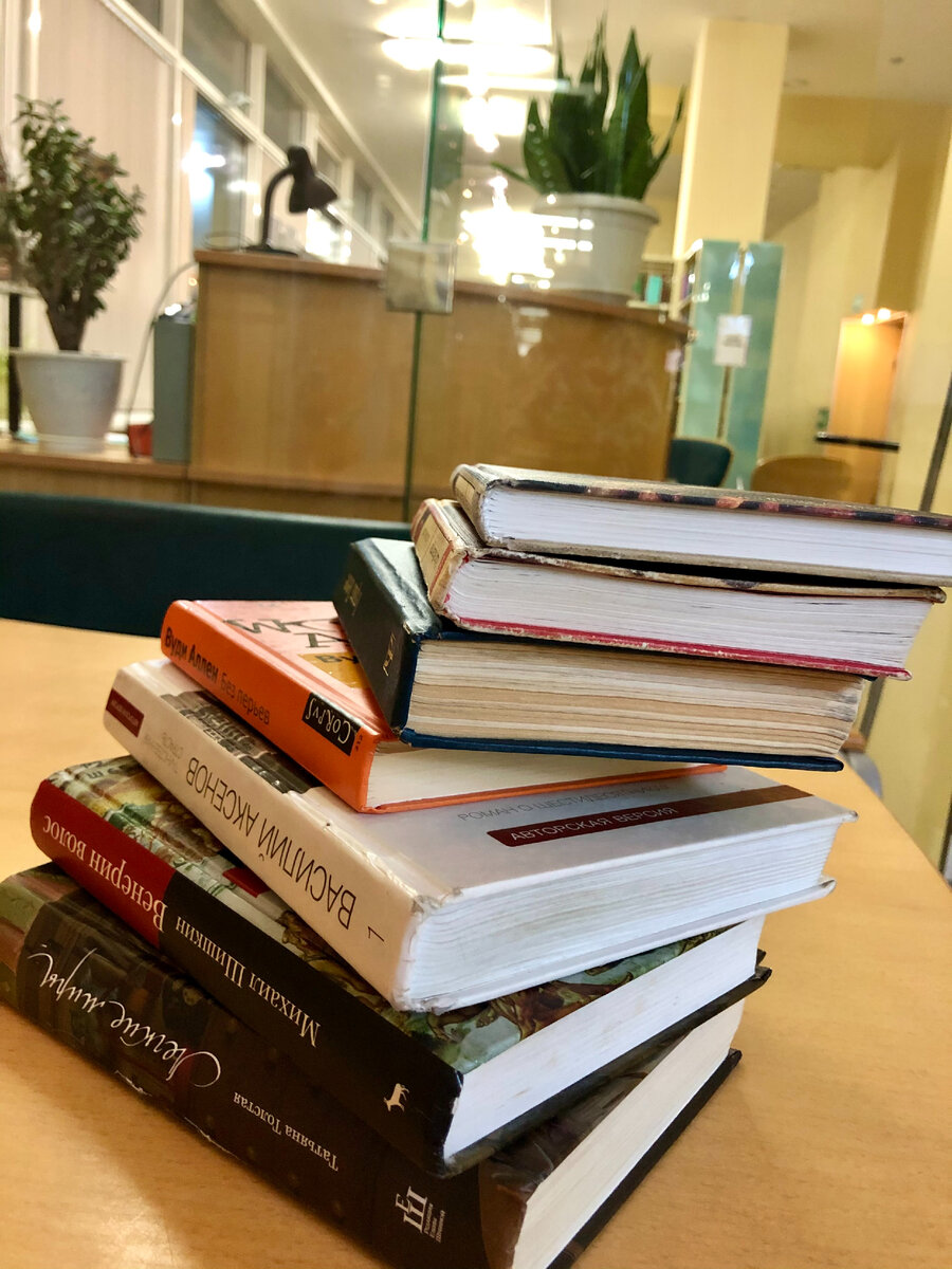 Столько я обычно беру в одной библиотеке. Фото из личного архива